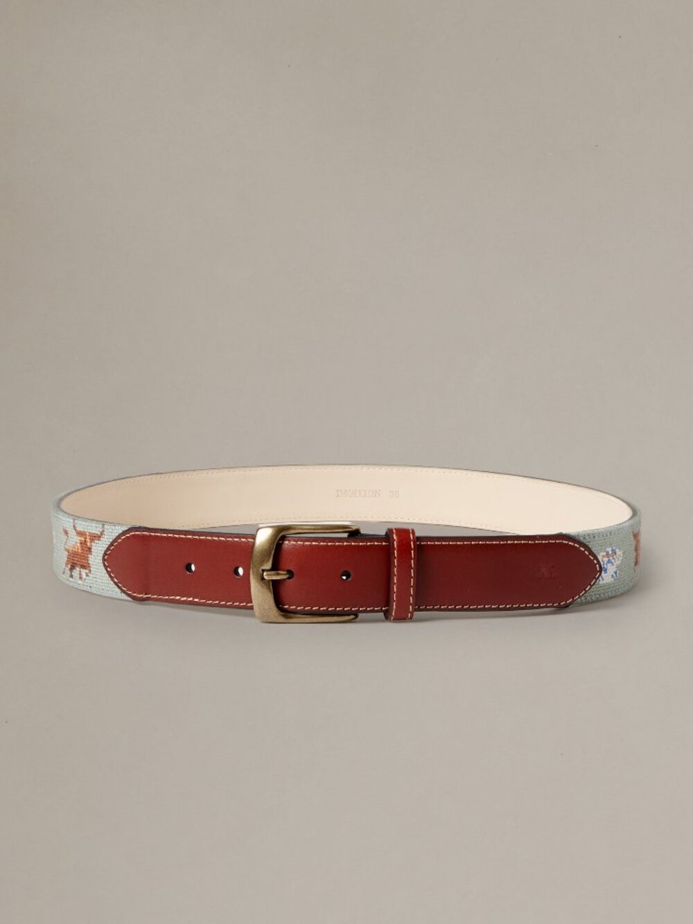 J McLaughlin Needlepoint Belt in Bull in China Shop - Mint/Multi NEW